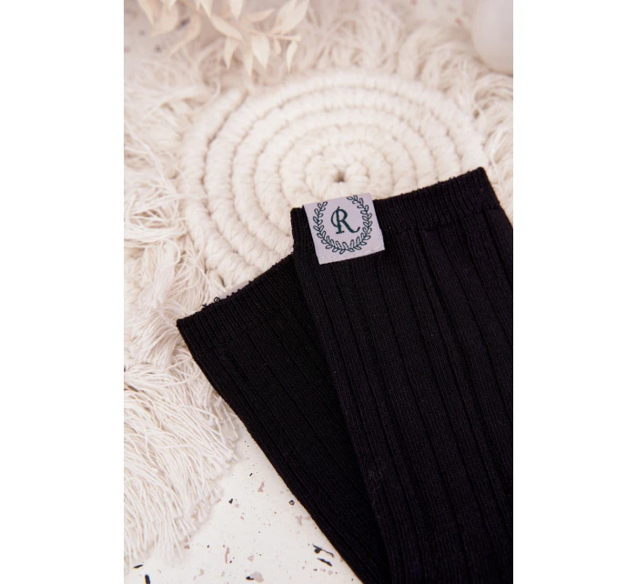 Bavlněné ponožky pruhované dámské černé