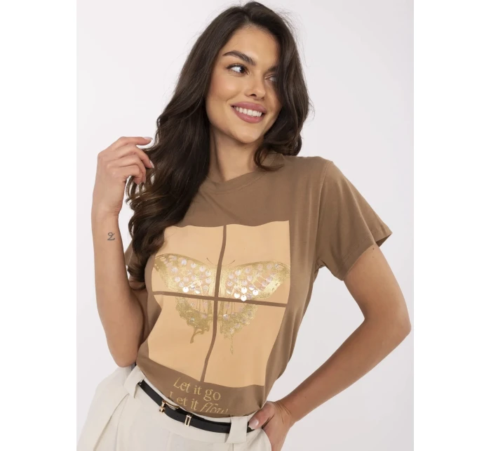 T shirt CLM TS model 21116882 jasny brązowy - FPrice