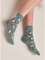 CONTE Ponožky 388 Grey-Turquoise
