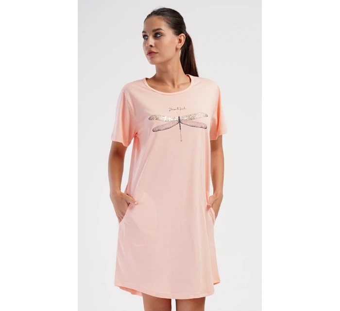 Dámské domácí šaty s krátkým rukávem model 20585156 - Vienetta Dámské domácí šaty s krátkým rukávem model 20585156 - Vienetta