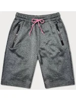 Tmavě šedé krátké pánské kraťasy model 18436097 - J.STYLE Tmavě šedé krátké pánské kraťasy model 18436097 - J.STYLE