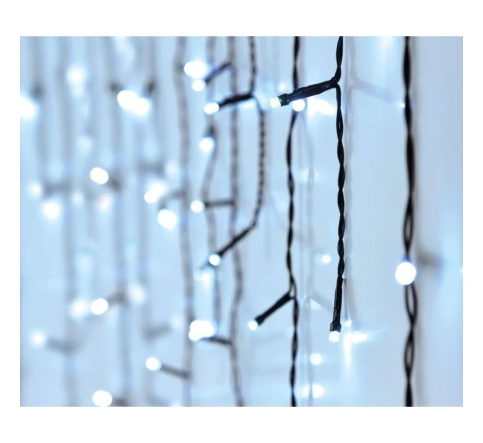 VÁNOČNÍ STROMEK SVĚTLA VENKOVNÍ SVĚTLO OPONA 360 VEDL ČASOVAČ STUDENÁ BÍLÁ PRŮHLEDNÝ KABEL