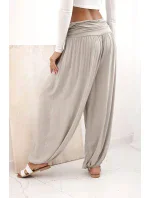 Dámské viskózové kalhoty s širokými nohavicemi a volánky fango
