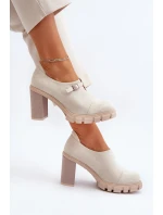 Dámské lodičky na vysokém podpatku světle béžové model 21651896 - Boto