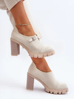 Dámské lodičky na vysokém podpatku světle béžové model 21651896 - Boto
