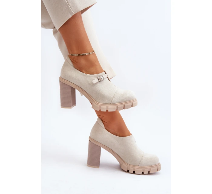 Dámské lodičky na vysokém podpatku světle béžové model 21651896 - Boto