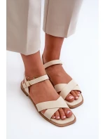 Dámské Ploché Sandály Z Ekokože S.Barski KV27-003 Beige