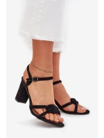 Dámské sandály na podpatku černé Mavira Dámské sandály na podpatku černé Mavira
