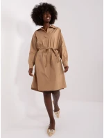 Sukienka CHA SK model 20129351 ciemny bezowy - FPrice Sukienka CHA SK model 20129351 ciemny bezowy - FPrice