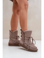 Dámské sněhule z přírodní semiše D.Franklin DFSH375004 Taupe