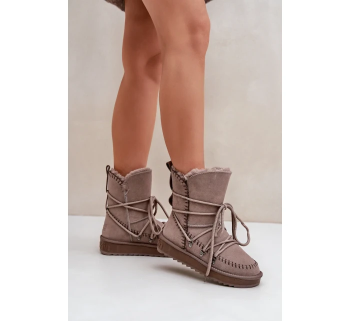 Dámské sněhule z přírodní semiše D.Franklin DFSH375004 Taupe