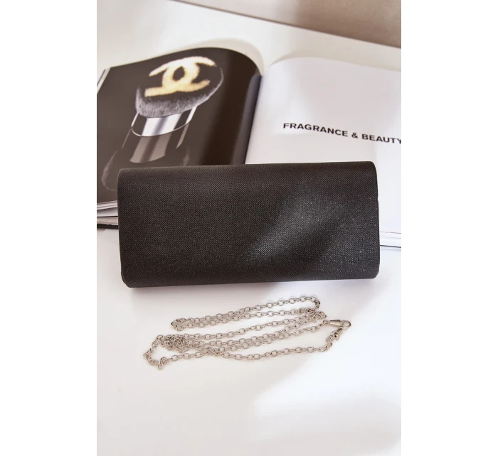 Lesklá společenská kabelka psaníčko černá Sastorea