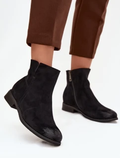 Dámské boty Vinceza – černé, na nízkém podpatku