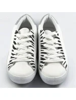 Bílo-černé dámské trampky se zvířecím motivem - zebra (6343) Bílo-černé dámské trampky se zvířecím motivem - zebra (6343)