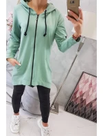 Mikina se zipem na zádech tmavě mátová