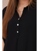 Halenka s prodlouženým zadním dílem černý Halenka s prodlouženým zadním dílem černý