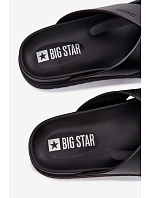 Kožené pánské pantofle Big Star model 22064034 Černé - Big Star Shoes Kožené pánské pantofle Big Star model 22064034 Černé - Big Star Shoes