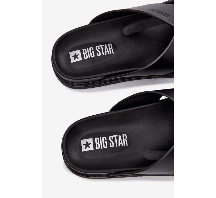 Kožené pánské pantofle Big Star model 22064034 Černé - Big Star Shoes Kožené pánské pantofle Big Star model 22064034 Černé - Big Star Shoes