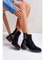 Elegantní kotníkové boty na podpatku zateplené černé Elegantní kotníkové boty na podpatku zateplené černé
