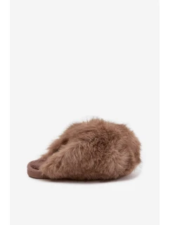 Dámské chlupaté papuče – hnědé Iseline