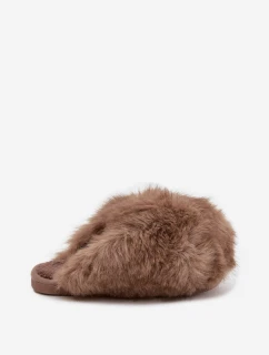 Dámské chlupaté papuče – hnědé Iseline