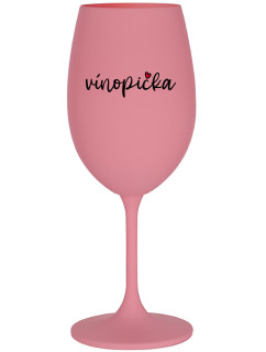 VÍNOPIČKA - růžová sklenice na víno 350 ml
