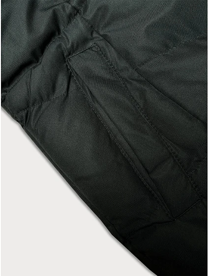 Krátká dámská prošívaná zimní bunda v army barvě model 21247089 - J.STYLE