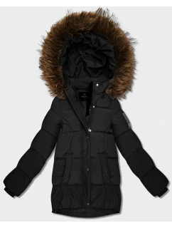 Černá péřová bunda s kapucí model 21819320 - HAPPY HOUSE