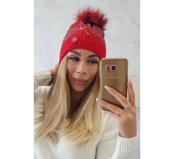 Čepice model 18747321 červená - K-Fashion Čepice model 18747321 červená - K-Fashion