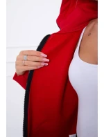 Zateplená mikina s prodlouženými zády a kapsami červená Zateplená mikina s prodlouženými zády a kapsami červená