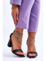 Módní sandály se zirkony černé model 21614475 - Boto Módní sandály se zirkony černé model 21614475 - Boto