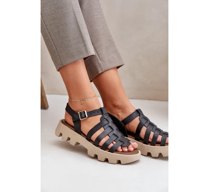 Kožené dámské sandály Zazoo model 21682172 černé - Boto Kožené dámské sandály Zazoo model 21682172 černé - Boto