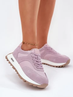 Semišové Sneakersy Na Platformě Dámské Big Star model 21694489 HIPOLY SYSTEM Fialové - Big Star Shoes