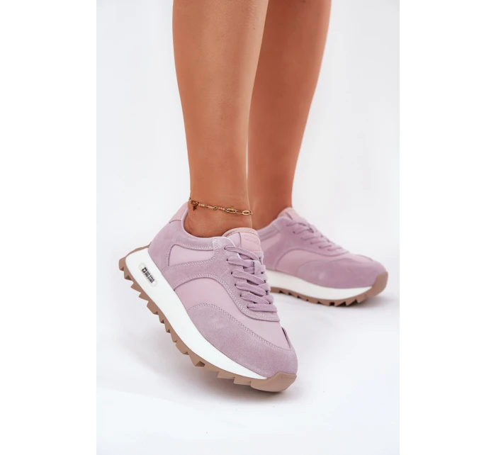 Semišové Sneakersy Na Platformě Dámské Big Star model 21694489 HIPOLY SYSTEM Fialové - Big Star Shoes Semišové Sneakersy Na Platformě Dámské Big Star model 21694489 HIPOLY SYSTEM Fialové - Big Star Shoes