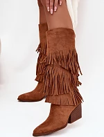 Zateplené Kobyly Dívčí Kobyly S Fringingem Camel Brivina