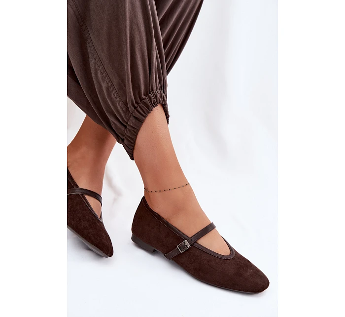 Felora Eko semišové balerínky s páskem