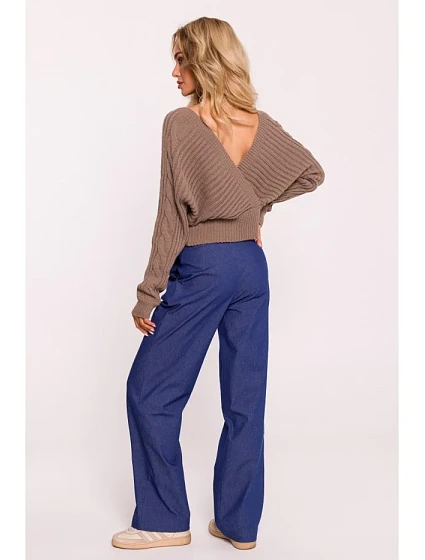 svetr s výstřihem do V cappuccino model 20476140 - Moe svetr s výstřihem do V cappuccino model 20476140 - Moe
