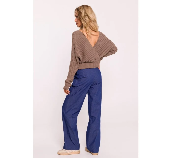 svetr s výstřihem do V cappuccino model 20476140 - Moe svetr s výstřihem do V cappuccino model 20476140 - Moe