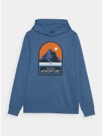 Chlapecká mikina s kapucí 4F - modrá Chlapecká mikina s kapucí 4F - modrá