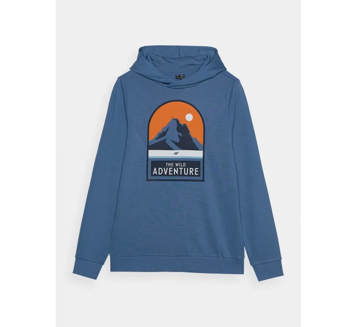 Chlapecká mikina s kapucí 4F - modrá Chlapecká mikina s kapucí 4F - modrá