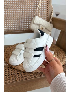 Dětské sportovní sneakers z eko kůže Renel – bílé