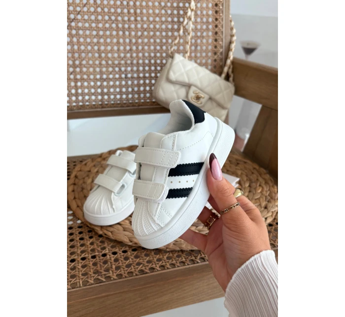 Dětské sportovní sneakers z eko kůže Renel – bílé