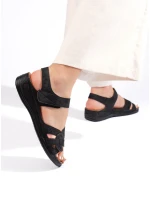 Originální dámské modré sandály na klínku Originální dámské modré sandály na klínku