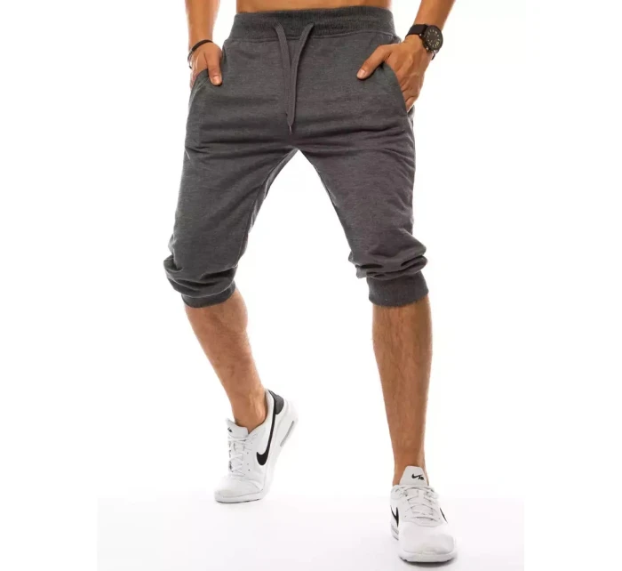 Pánské tmavě šedé teplákové kraťasy FashionStreet SX1533