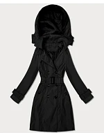 Elegantní dámský kabát s kapucí Goodlookin černý (T2-2238#-1) Elegantní dámský kabát s kapucí Goodlookin černý (T2-2238#-1)