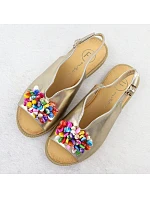 Dámské zlaté sandály s korálky Filippo DS6230