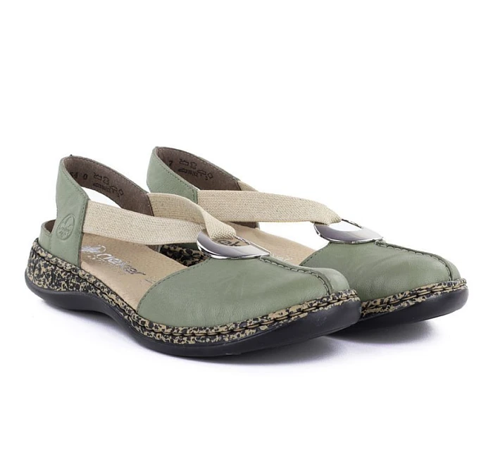 Rieker 46461-52 kožené sandály damakie built-in green Rieker 46461-52 kožené sandály damakie built-in green