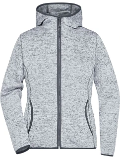 Daiber JN 588 Dámská pletená fleecová bunda s kapucí 02.0588 light melange/carbon