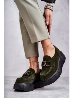 Módní semišové boty na platformě Khaki model 21598683 - Boto