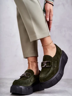 Módní semišové boty na platformě Khaki model 21598683 - Boto